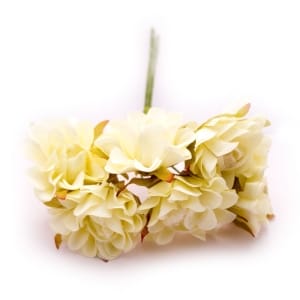 Artifical fabric flowers - Cream (Pack of 12 flowers)
