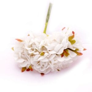 Artifical fabric flowers - White (Pack of 12 flowers)