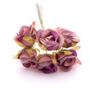 Artifical fabric flowers - Vintage Purple (Pack of 12 flowers)