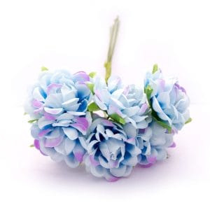 Artifical fabric flowers - Blue (Pack of 12 flowers)