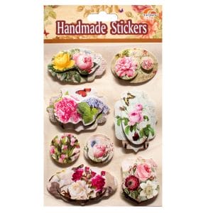 Red Floral Tags Sticker