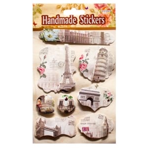 Vintage buildings Tags Sticker