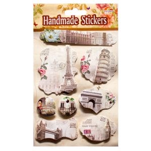 Vintage buildings Tags Sticker