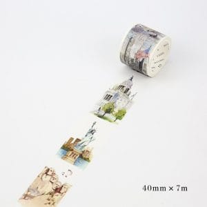 Watercolor America - Japanese Washi Tape (40 mm by 7m)