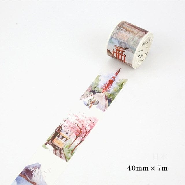 Watercolor Japan - Japanese Washi Tape (40 mm by 7m) CAWT 204 washi Tapes watercolor japan Watercolor Japan - Japanese Washi Tape (40 mm by 7m)