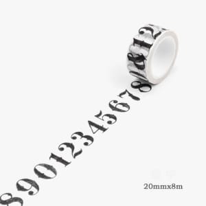 Numbered - Japanese Washi Tape (20 mm by 8m)