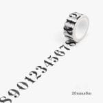 Numbered - Japanese Washi Tape (20 mm by 8m)