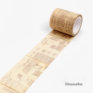 Vintage Script Letters - Japanese Washi Tape (50 mm by 8m)