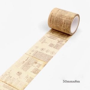 Vintage Script Letters - Japanese Washi Tape (50 mm by 8m)