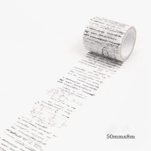 Script Letters - Japanese Washi Tape (50 mm by 8m)