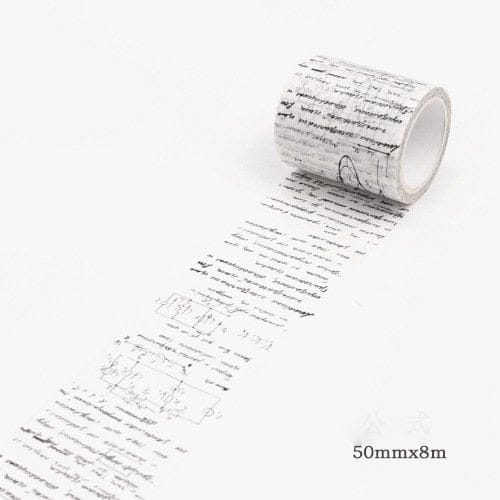 Script Letters - Japanese Washi Tape (50 mm by 8m)