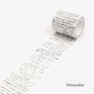 Script Letters - Japanese Washi Tape (50 mm by 8m)