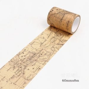 Vinage Maps - Japanese Washi Tape (60 mm by 8m)