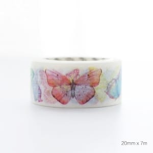 Watercolor Butterflies - Japanese Washi Tape (20 mm by 8m)