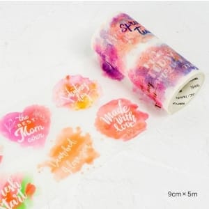 Watercolor Quotes - Japanese Washi Tape (9 cm by 5 m)