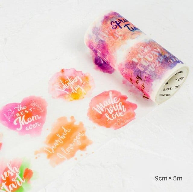 Watercolor Quotes - Japanese Washi Tape (9 cm by 5 m) CAWT 222 washi Tapes qoutes Watercolor Quotes - Japanese Washi Tape (9 cm by 5 m)