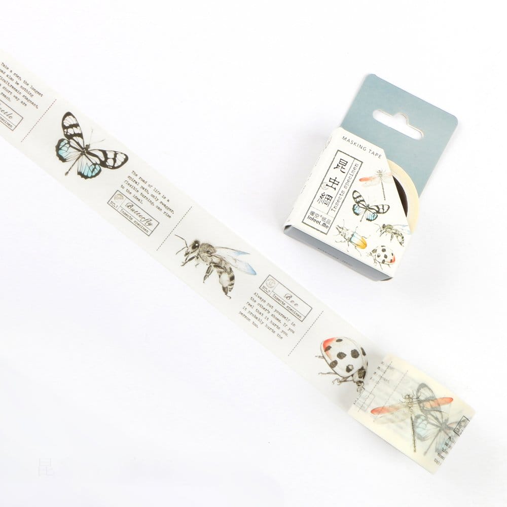 Insects - Japanese Washi Tape (30 mm by 5 m) - CAWT-223 - CraftAdda
