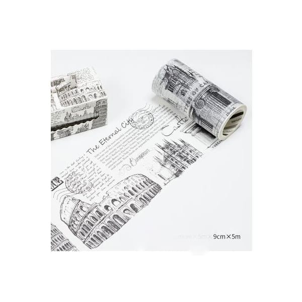 Vintage Buildings - Japanese Washi Tape (9cm by 5 m)