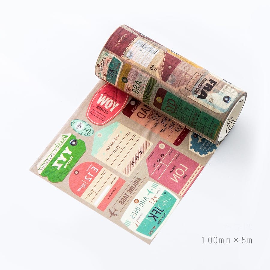 Travel Tags - Japanese Washi Tape (10 cm by 5 m)