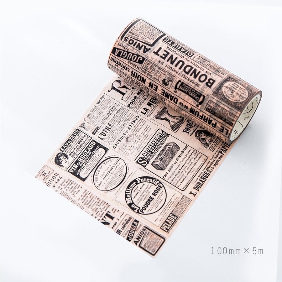 Vintage Newspaper - Japanese Washi Tape (10 cm by 5 m)