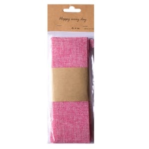 Designer Plastic Burlap Ribbon - Pink