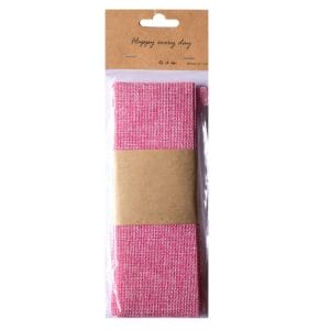 Designer Plastic Burlap Ribbon - Pink