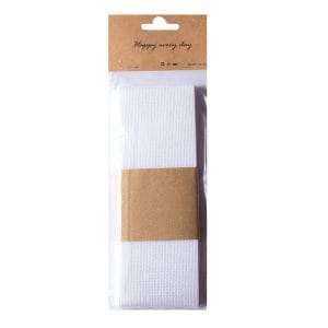Designer Plastic Burlap Ribbon - White