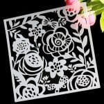 Stencil - Doodled Flowers (5 by 5 inch)