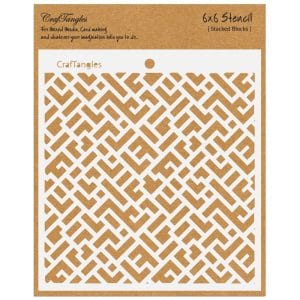 CrafTangles 6"x6" Stencil - Stacked Blocks