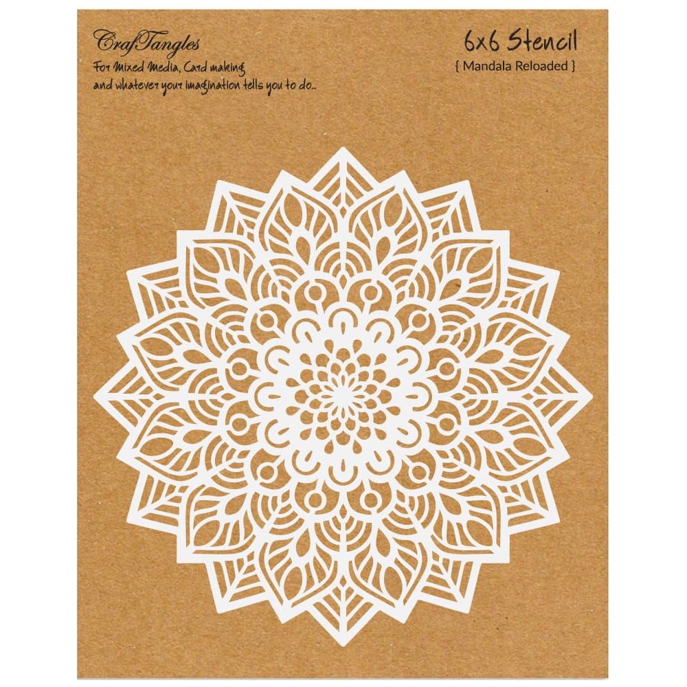 CrafTangles 6"x6" Stencil - Mandala Reloaded CTCS80 craftangles stencils mandala reloaded CrafTangles 6"x6" Stencil - Mandala Reloaded