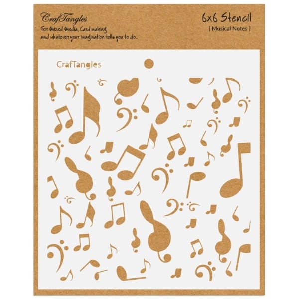 CrafTangles 6"x6" Stencil - Musical Notes