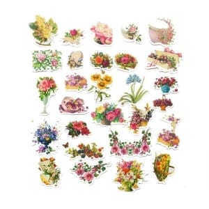 Flowers Stickers or Ephemera (28 pcs)