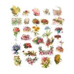 Flowers Stickers or Ephemera (28 pcs)