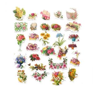 Flowers Stickers or Ephemera (28 pcs)