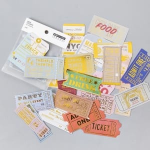 Foiled tickets Stickers or Ephemera (24 pcs)
