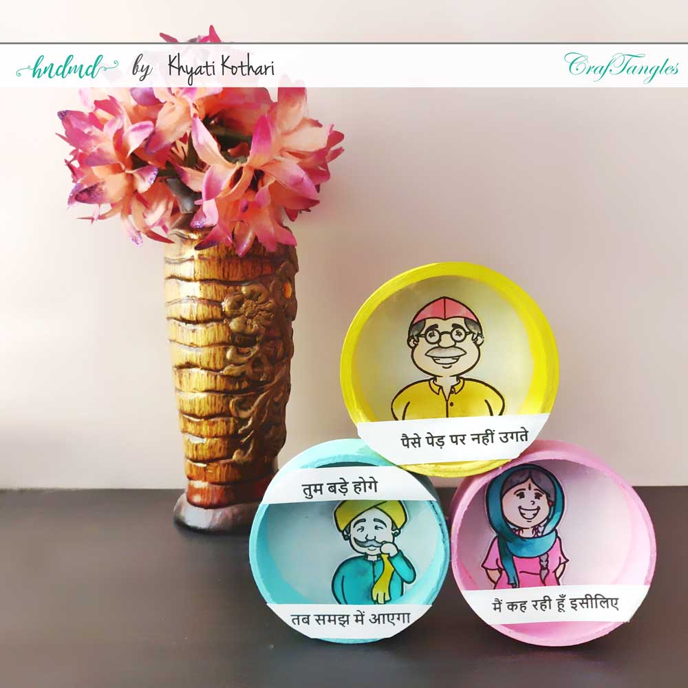 CrafTangles Chalk Paint - Cool Jade (100 ml) Khyati Altered Tape Rolls Khyati_Altered_Tape_Rolls