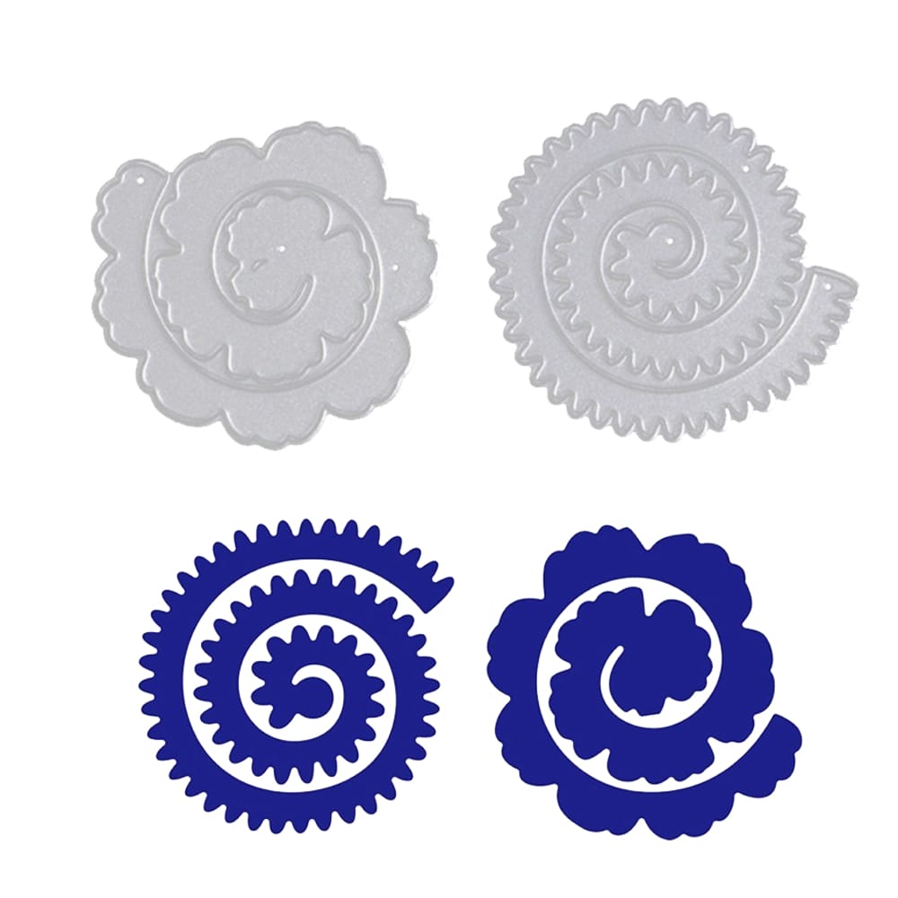 Steel Dies - Different Rolled Flowers (Set of 2 dies) (LC1738) SD 643 Steel cutting die rolled flower Steel Dies - Different Rolled Flowers (Set of 2 dies) (XY800)