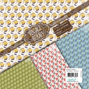 CrafTangles Decoupage Paper Pack - Vintage Florals (12 by 12 inch) - 4 sheets
