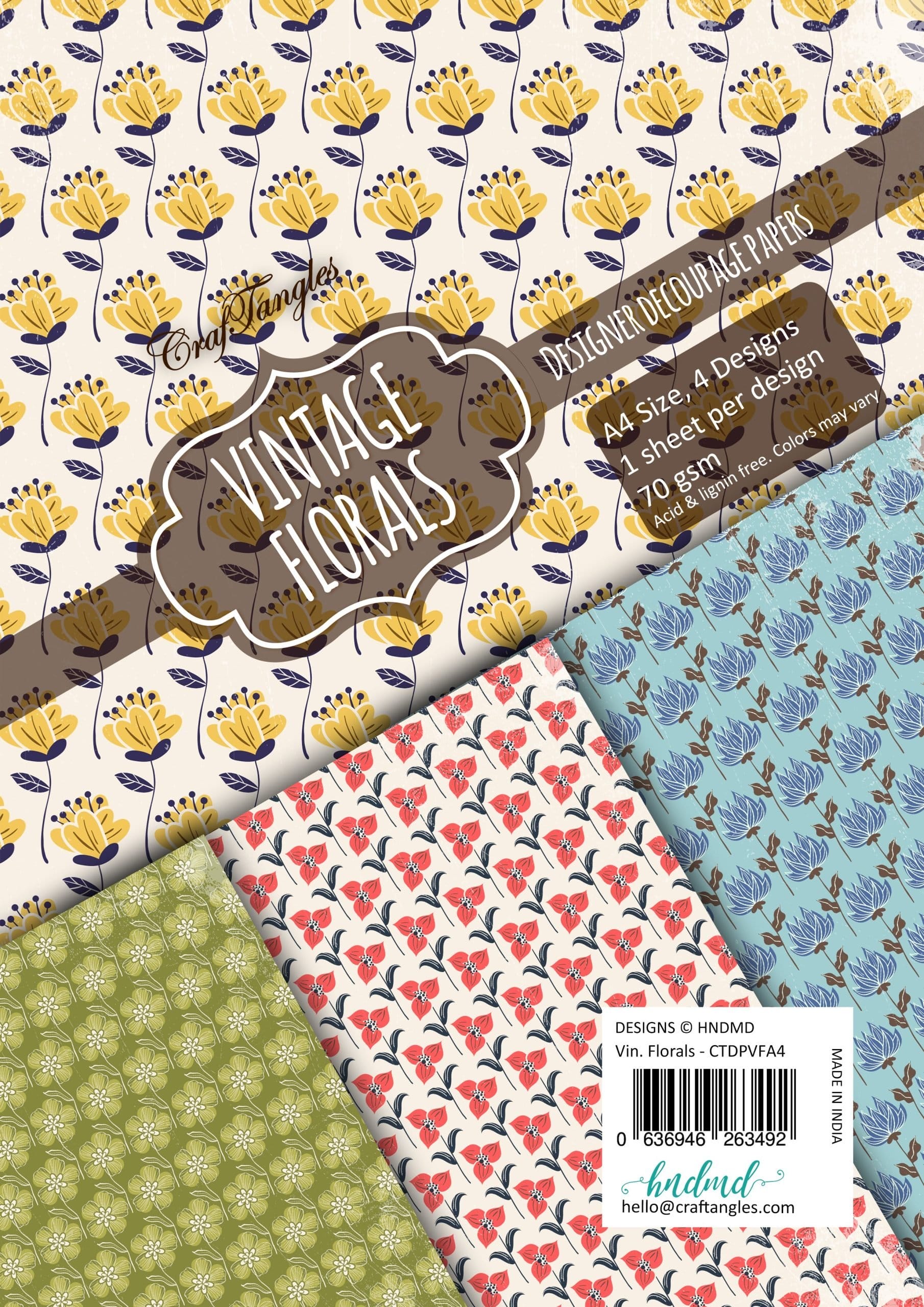 CrafTangles Decoupage Paper Pack - Vintage Florals (A4) - 4 sheets Vintage Florals Decoupage Cover A4 scaled CrafTangles Decoupage Paper Pack - Vintage Florals (A4) - 4 sheets