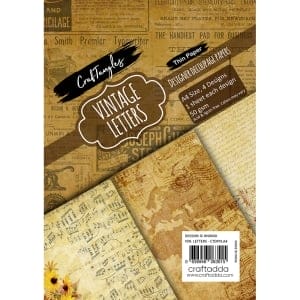 CrafTangles Decoupage Paper Pack  - Vintage Letters (A4) - 4 sheets
