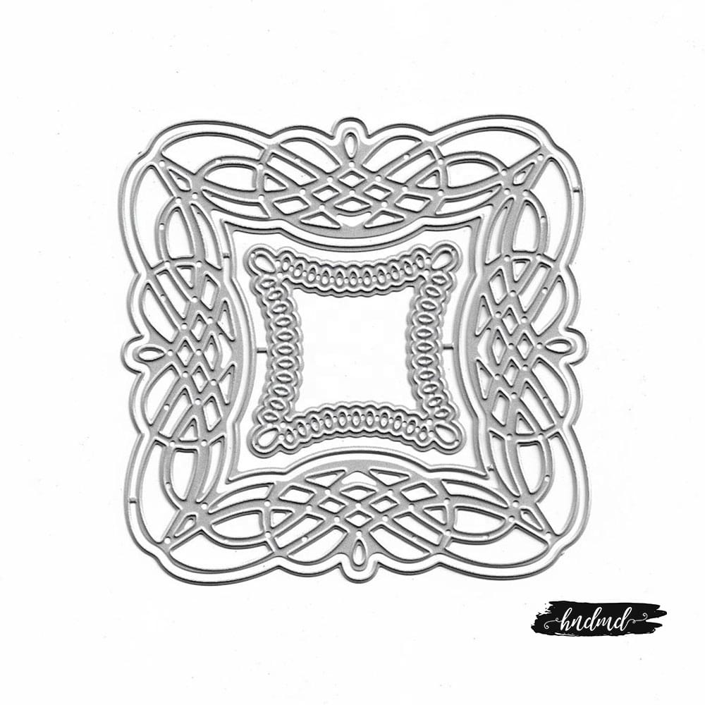 Steel Dies - Ornate Square Dies (Set of 4 dies) XY333 steel cutting dies CraftAdda Steel Dies - Ornate Square Dies (Set of 4 dies)