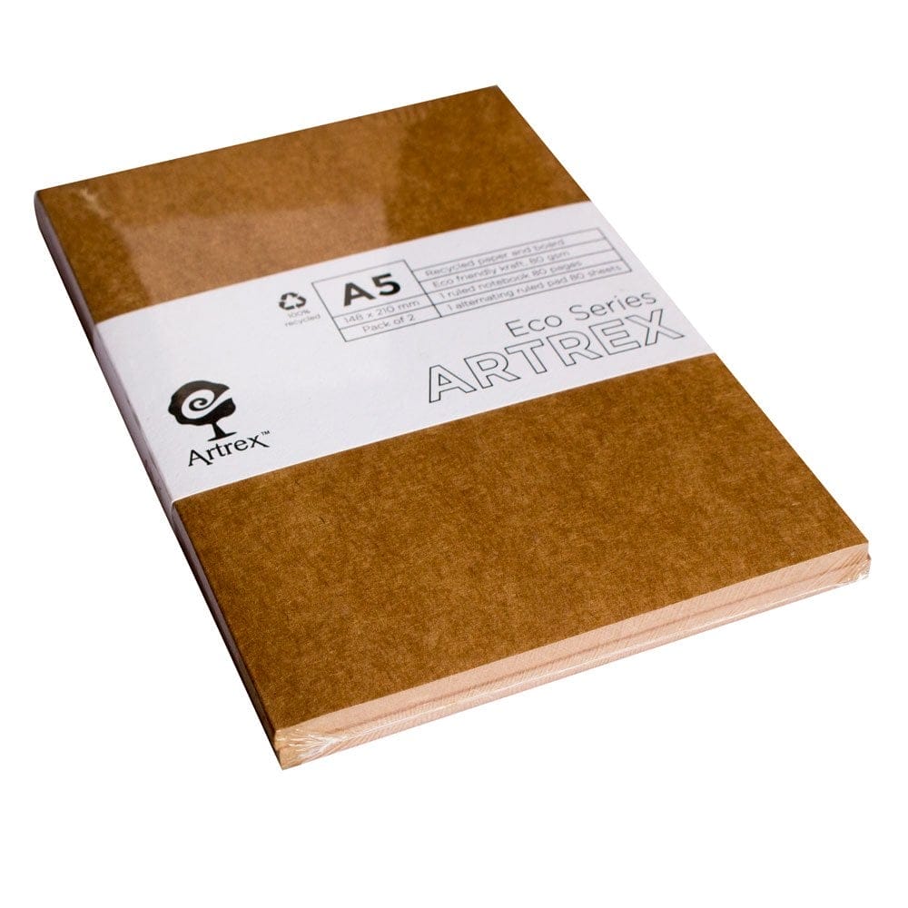 Artrex 80 gsm A5 kraft Notebooks - Pack of 2 (Eco Series) artrex eco series A5 80gsm pack of 2 296121001 Artrex 80 gsm A5 kraft Notebooks - Pack of 2 (Eco Series)