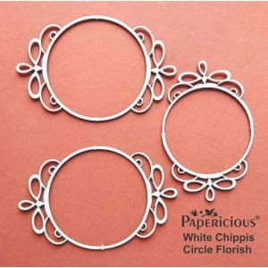 Papericious White Chippis - Circle Flourish