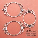 Papericious White Chippis - Circle Flourish
