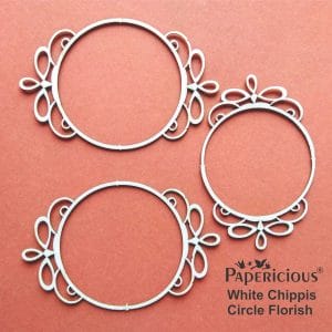 Papericious White Chippis - Circle Flourish