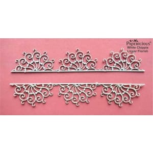 Papericious White Chippis - Linear Flourish