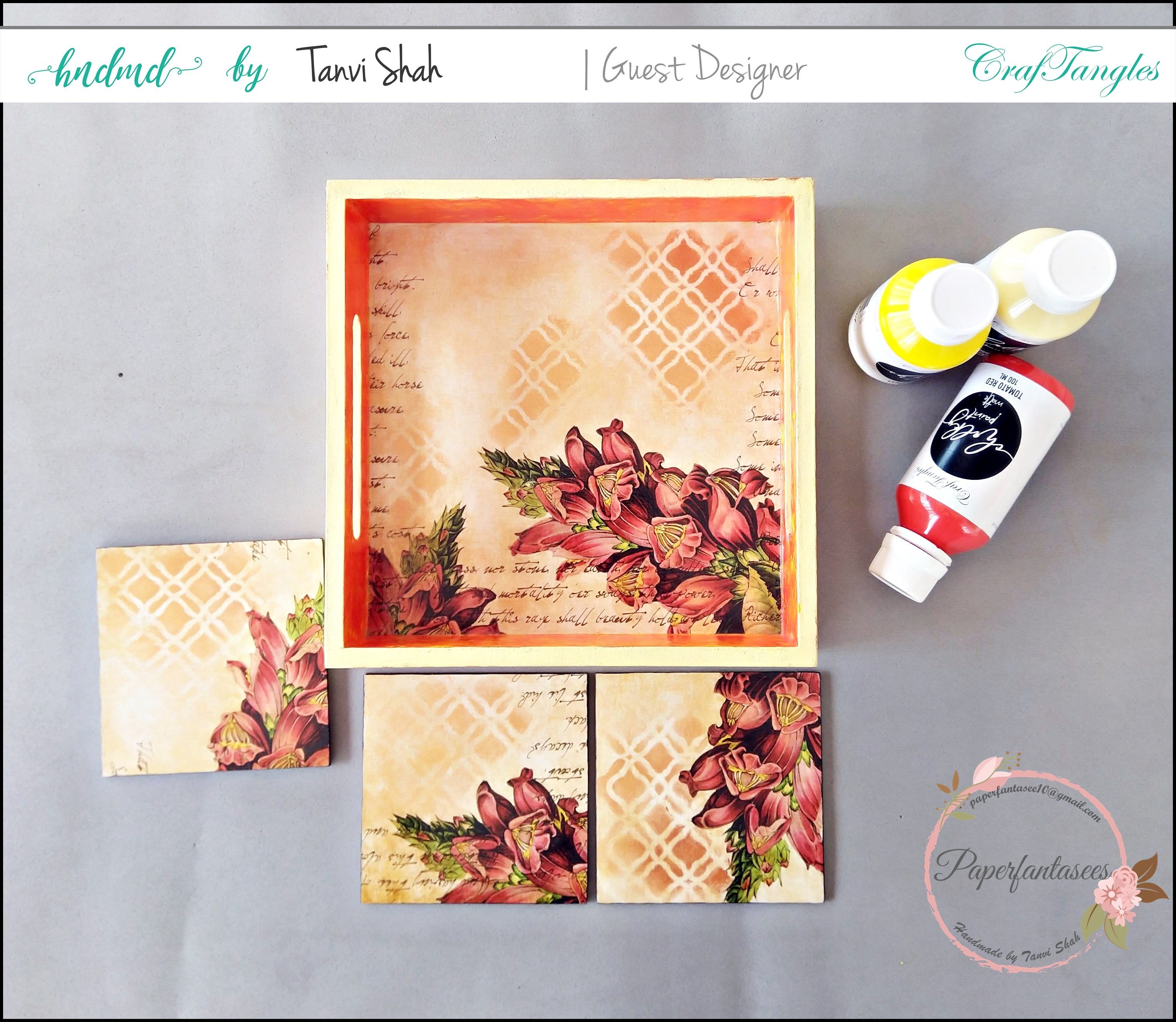 CrafTangles Decoupage Paper Pack - Aged Beauty (12 by 12 inch) - 4 sheets 1 1