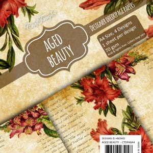 CrafTangles Decoupage Paper Pack - Aged Beauty (A4) - 4 sheets