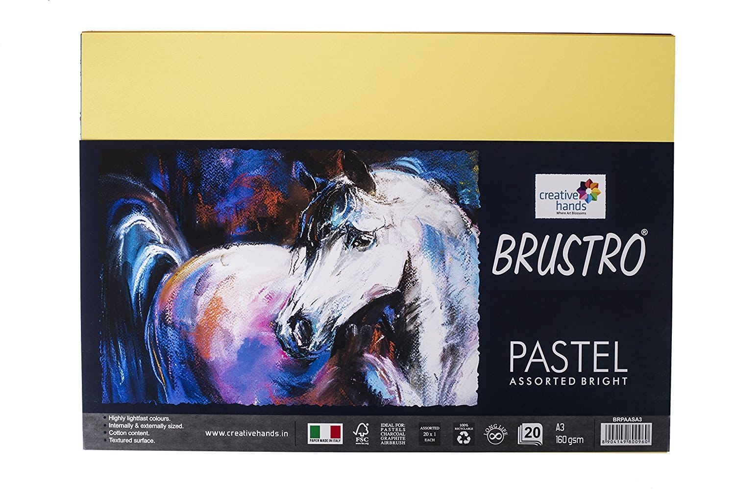 Brustro Pastel Assorted Brights 160 GSM A3 Pack of 20 Sheets Brustro paste assorted brights paper 1 Brustro Pastel Assorted Brights 160 GSM A3 Pack of 20 Sheets