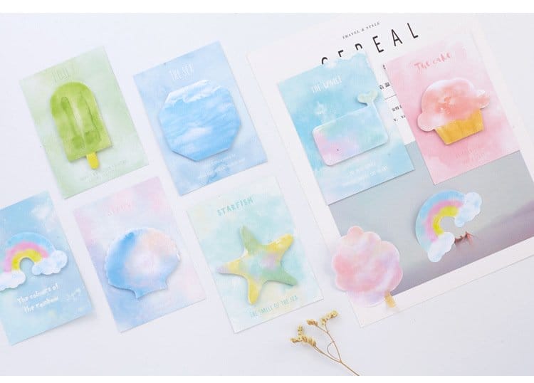 Sticky Notes or Memo Pads - Watercolor Summer fun